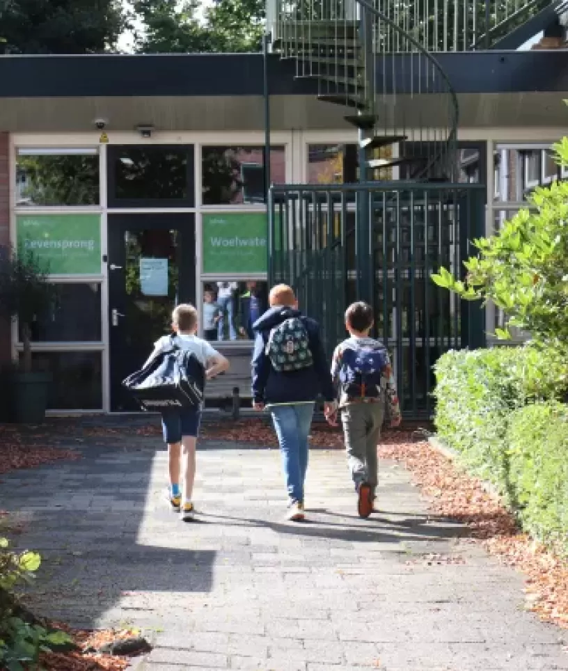 kinderen bij ingang bso