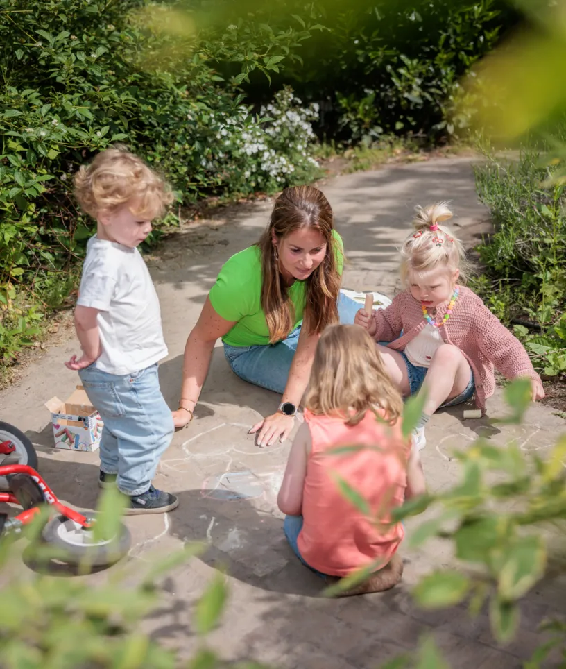 Bink samen in de tuin